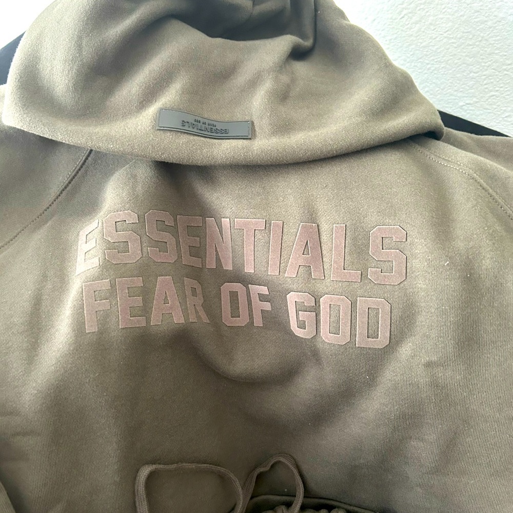 Hunter green sweat suit hoodie and pants by essentials large